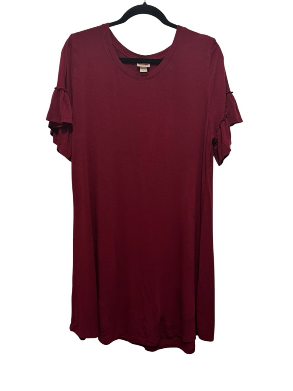 Mossimo‎ Supply Co. Maroon Ruffle Sleeve Tunic Dress